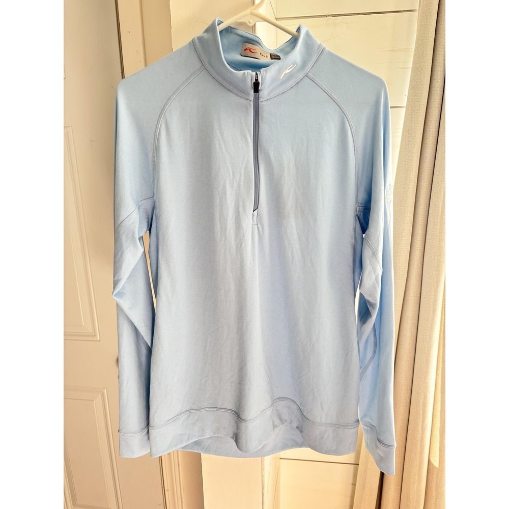 KJUS Pullover Mens Small Blue Keano Half Zip Golf Performance Stretch‎ Top